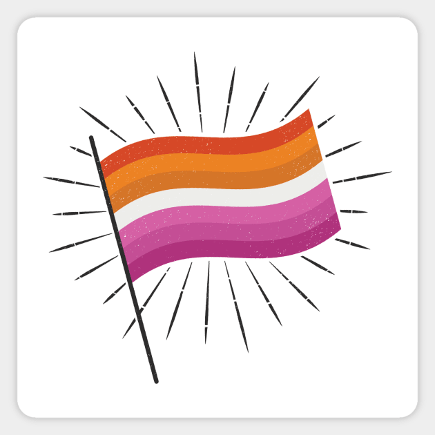 Retro Lesbian Pride Flag Sticker by lavenderhearts